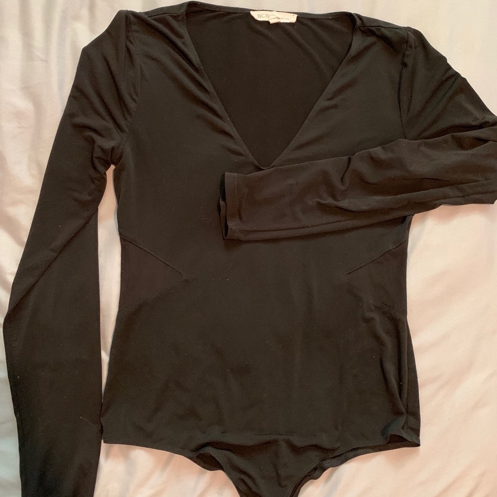 BCBG mesh cut out body suit